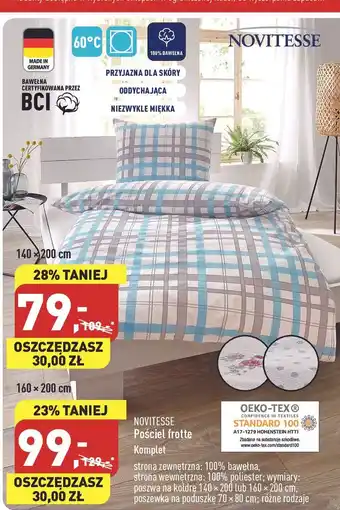 ALDI Komplet pościeli frotte 160 x 200 + 70 80 cm novitesse oferta