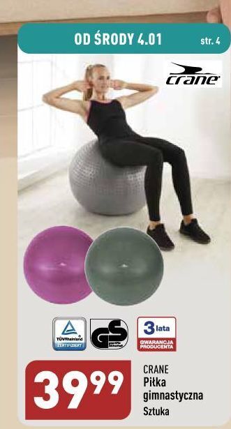 ALDI Piłka gimnastyczna 78 cm crane oferta