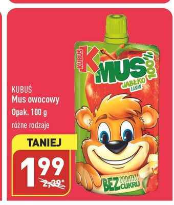 ALDI Mus jabłko-banan kubuś 100% oferta