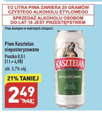 ALDI Piwo kasztelan niepasteryzowane oferta
