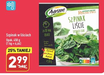 ALDI Szpinak liście agram oferta