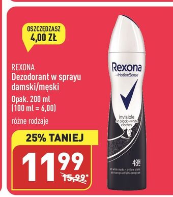 ALDI Antyperspirant black + white rexona invisible oferta