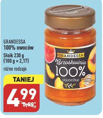 ALDI Dżem brzoskwinia 100% owoców grandessa oferta