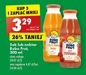 Biedronka Nektar jabłko i truskawka bobo frut oferta
