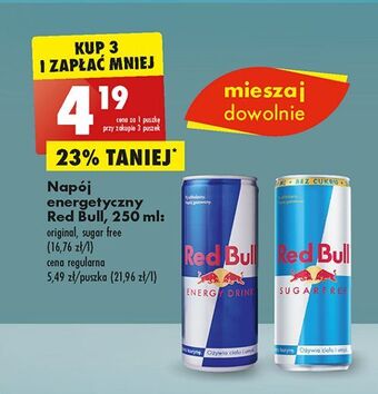 Biedronka Napój energetyczny bez cukru red bull oferta