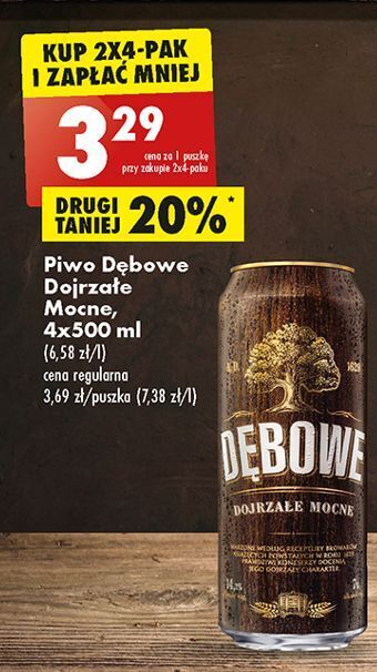 Biedronka Piwo dębowe dojrzałe mocne oferta