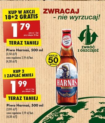 Biedronka Piwo harnaś jasne pełne oferta