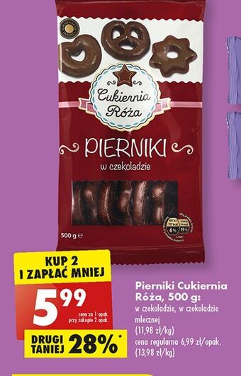 Biedronka Pierniki w czekoladzie deserowej cukiernia róża oferta