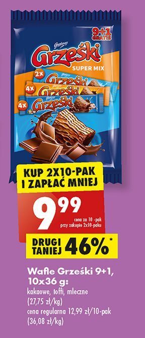 Biedronka Wafelki mix grześki oferta