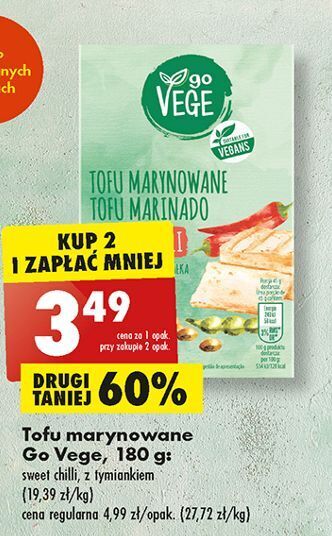 Biedronka Tofu marynowane sweet chilli govege oferta