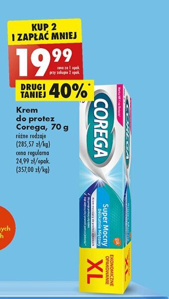 Biedronka Krem mocujący do protez delikatnie miętowy corega super mocny oferta