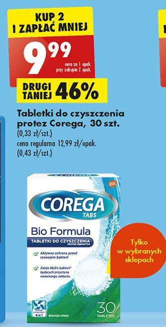 Biedronka Tabletki do czyszczenia protez bio formula corega tabs oferta