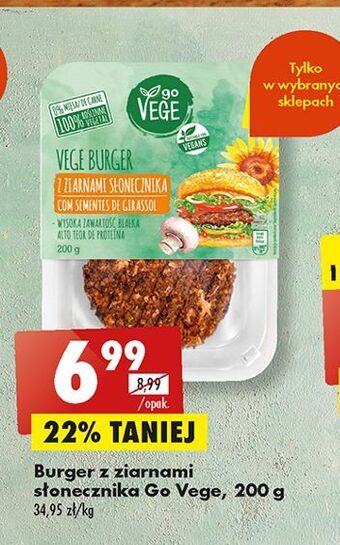 Biedronka Vege burger z ziarnami słonecznika govege oferta