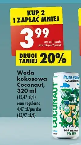 Biedronka Woda z młodego kokosa 100 % coconaut oferta