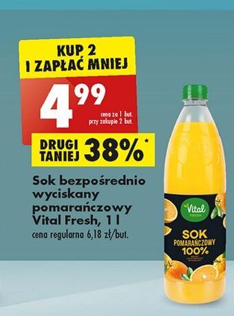 Biedronka Sok pomarańczowy vital fresh oferta