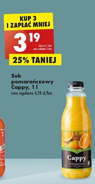 Biedronka Sok pomarańczowy cappy oferta