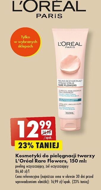 Biedronka Peeling oczyszczający do skóry normalnej i mieszanej l'oreal rare flowers oferta
