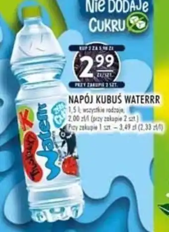 Stokrotka Kubuś Waterrr napój 1,5l, wszystkie rodzaje oferta