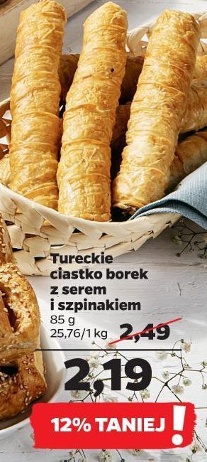 Netto Ciastko borek z serem i szpinakiem oferta