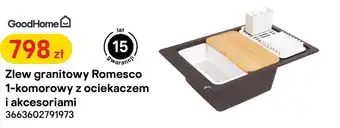 Castorama GoodHome Zlew granitowy Romesco 1-komorowy z ociekaczem i akcesoriami oferta