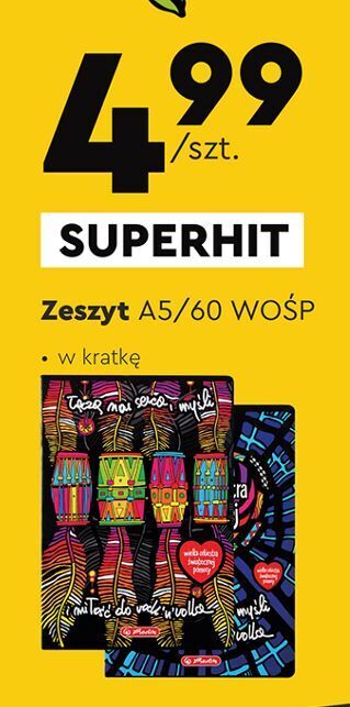 Biedronka Zeszyt wośp a5/60k kratka herlitz oferta