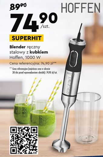 Biedronka Blender ręczny 1000 w z kubkiem hoffen oferta