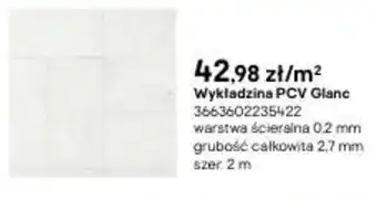 Castorama Wykładzina PCV Glanc warstwa ścieralna 0,2mm, grubość całk. 2,7mm szer. 2m oferta