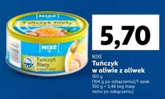 Lidl Nixe Tuńczyk w oliwie z oliwek 160g oferta