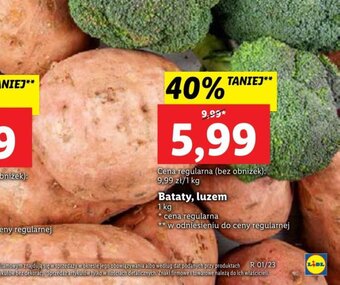 Lidl Bataty, luzem 1kg oferta