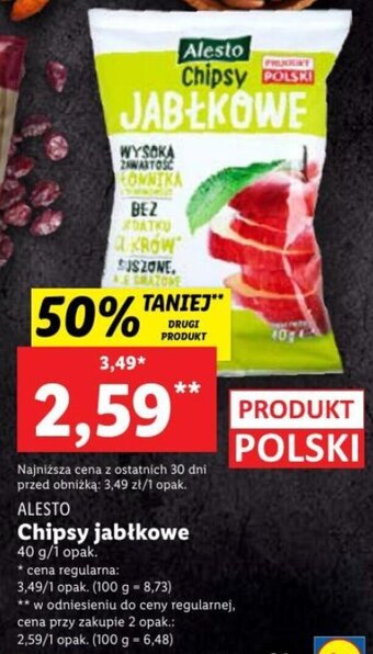 Lidl Alesto Chipsy jabłkowe 40g oferta