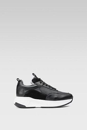 CCC Półbuty togoshi 37960 czarnytogoshi - skórzane sneakersy czarne oferta