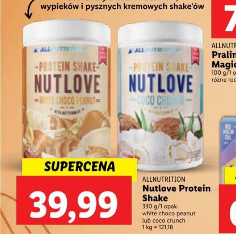 Promocja Allnutrition Nutlove Protein Shake 330g white choco peanut lub