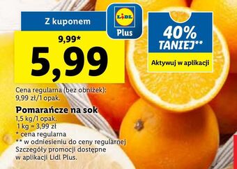 Lidl Pomarańcze na soki oferta