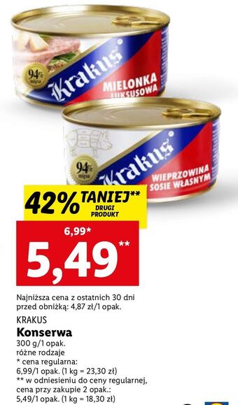 Mielonka luksusowa wieprzowa krakus animex