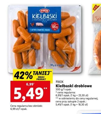 Lidl Kiełbaski drobiowe z dodatkiem mięsa wieprzowego pikok oferta