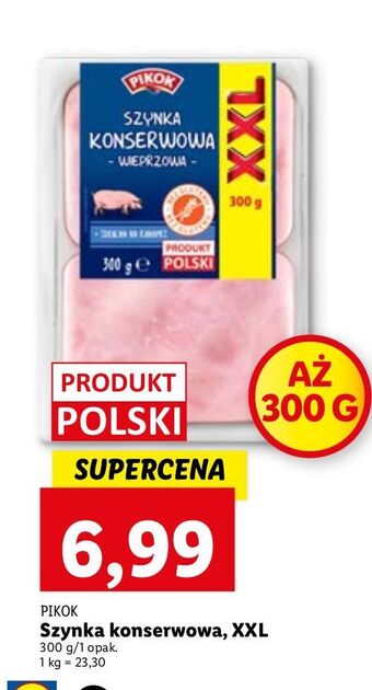 Lidl Szynka konserwowa wieprzowa pikok oferta