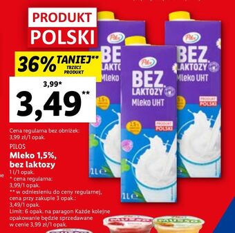 Lidl Mleko bez laktozy 1.5% pilos oferta