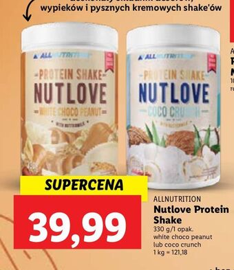 Lidl Protein shake nutlove coco crunch allnutrition oferta