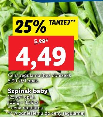 Lidl Szpinak baby oferta