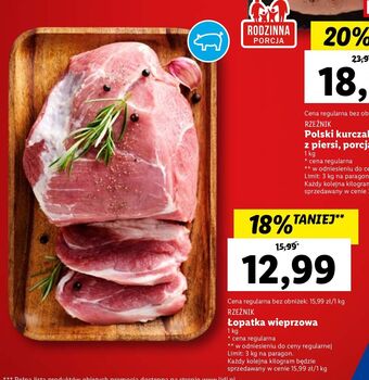Lidl Łopatka wieprzowa bez kości rzeźnik codzienna dostawa oferta