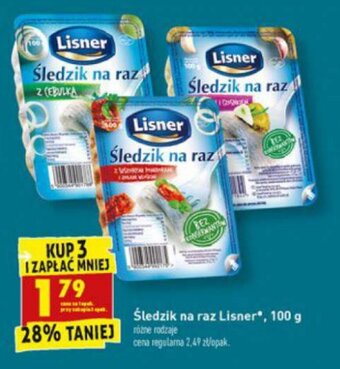 Biedronka Śledzik na raz Lisner 100g oferta