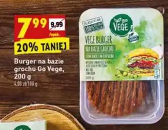 Biedronka Burger na bazie grochu Go Vege 200g oferta