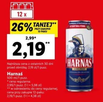 Lidl Harnaś piwo 500ml oferta