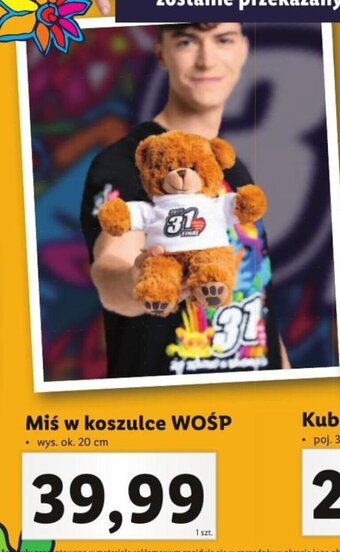 Lidl Miś w koszulce WOŚP 20cm oferta