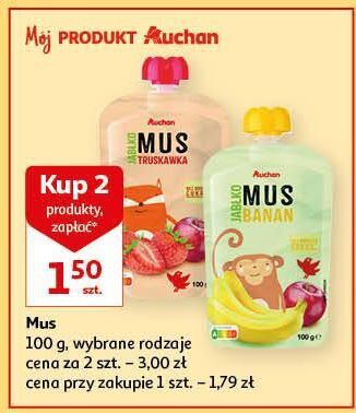 Auchan Mus jabłko-truskawka auchan oferta