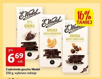 Auchan Czekolada gorzka z orzechami i słonym karmelem premium e. wedel oferta