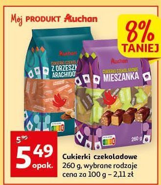 Cukierki czekoladowe mieszanka auchan różnorodne (logo czerwone)
