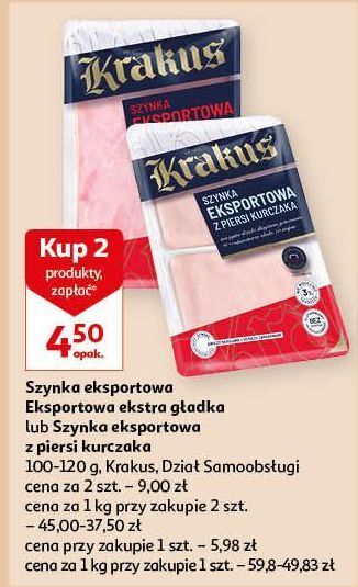 Auchan Szynka eksportowa z piersi kurczaka krakus animex oferta