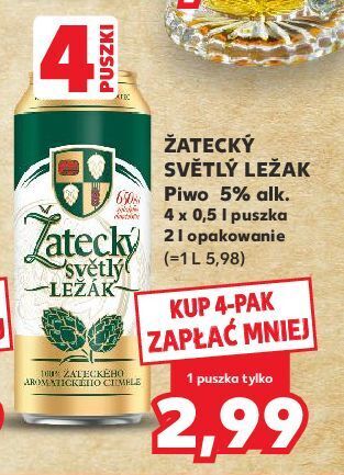 Kaufland Piwo zatecky svetly lezak oferta