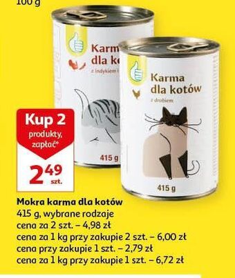 Auchan Karma dla kota z drobiem podniesiony kciuk oferta